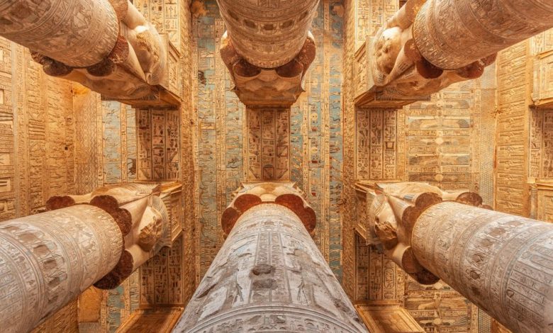Columns of an Ancient Egyptian Temple. Shutterstock.