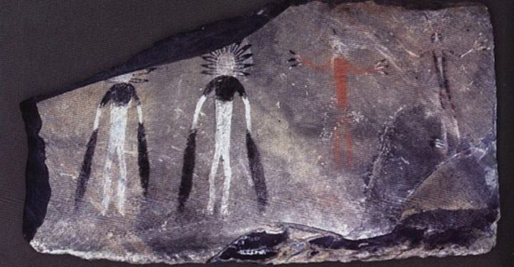 Paintings on the slab 1 from burial 2 mound 2. Image Credit: Vladimir Kubarev/IAET SB RAS, The Siberian Times.