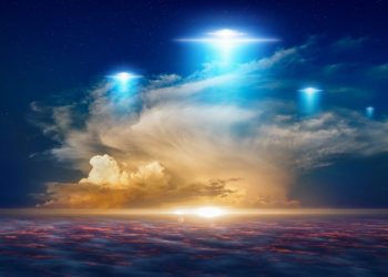 An illustration of alien spacecraft. Shutterstock.