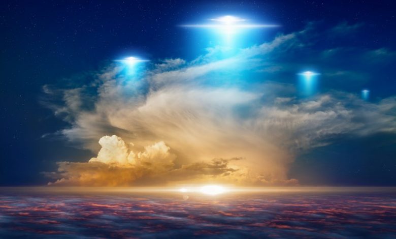 An artists rendering of UFOs in the sky. Shutterstock.