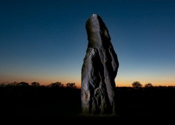 A Standing Stone at Night. Shutterstock.
