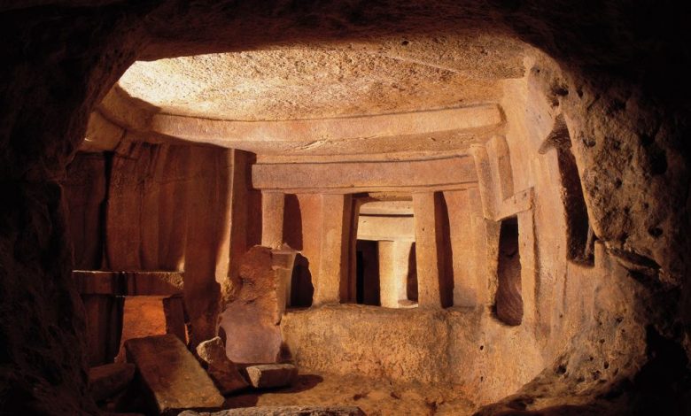 The inside of Malta's Ancient Hxypogeum. Image Credit: www.viewingmalta.com