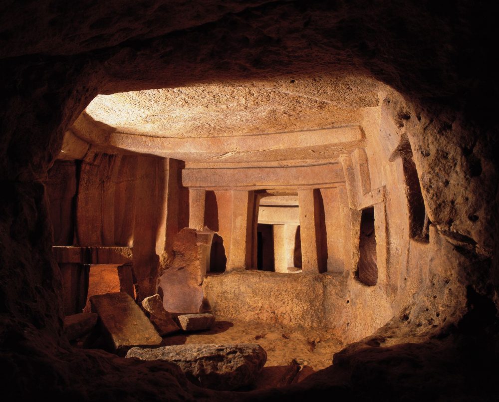 The inside of Malta's Ancient Hxypogeum. Image Credit: www.viewingmalta.com