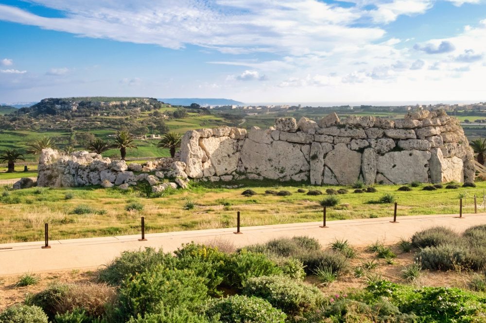 Megalithic stones at the Ggantija temple in Malta. Shutterstock.