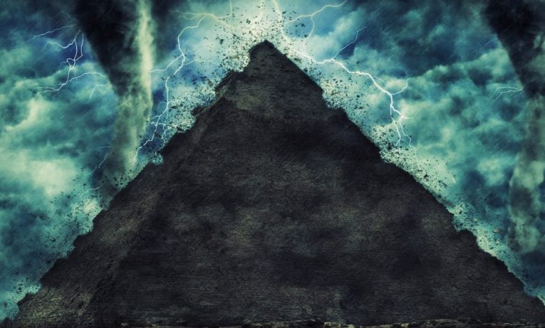 A pyramid and a storm, artists rendering. Shutterstock.