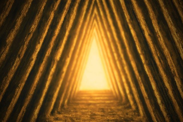 Pyramid inside a pyramid inside another pyramid. Shutterstock.