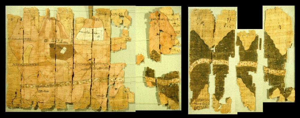 Fragments of the Turin Papyrus map. Image Credit: Public Domain.
