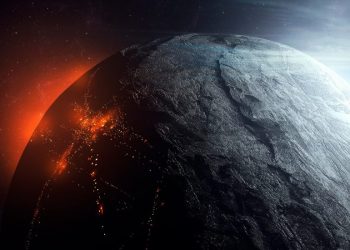 Artists illustration of a frozen planet with alien life. Shutterstock.