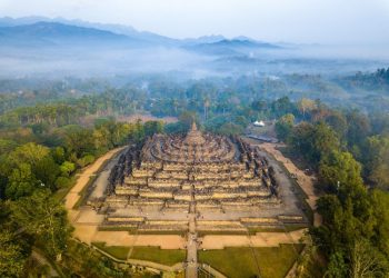 Aerial view of Borobudur. Shutterstock.