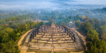 Aerial view of Borobudur. Shutterstock.