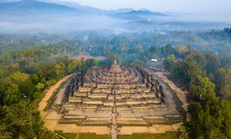 Aerial view of Borobudur. Shutterstock.