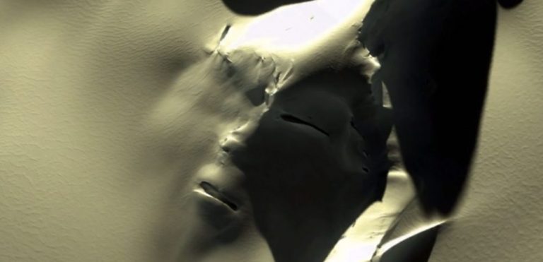 Screenshot of the alleged Face on Antarctica. Image Credit: Google Earth.