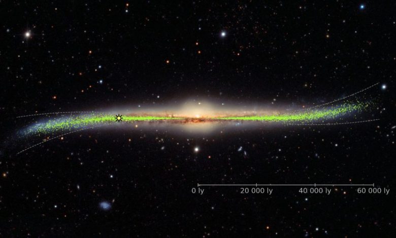 Our Milky Way Galaxy is not flat, it's warped. Image Credit: J. Skowron/OGLE/Astronomical Observatory, University of Warsaw.