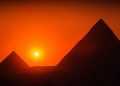 Pyramids and the sunset. Shutterstock.