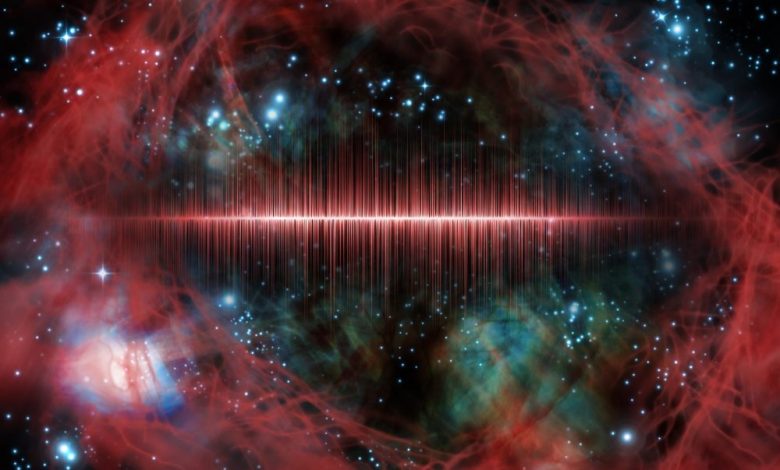 Artists rendering of a signal in space. Shutterstock.