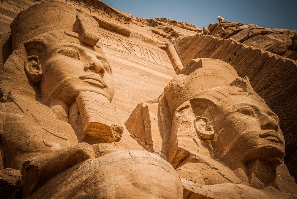 Stautes of Ramesses at Abu Simbel. Shutterstock.