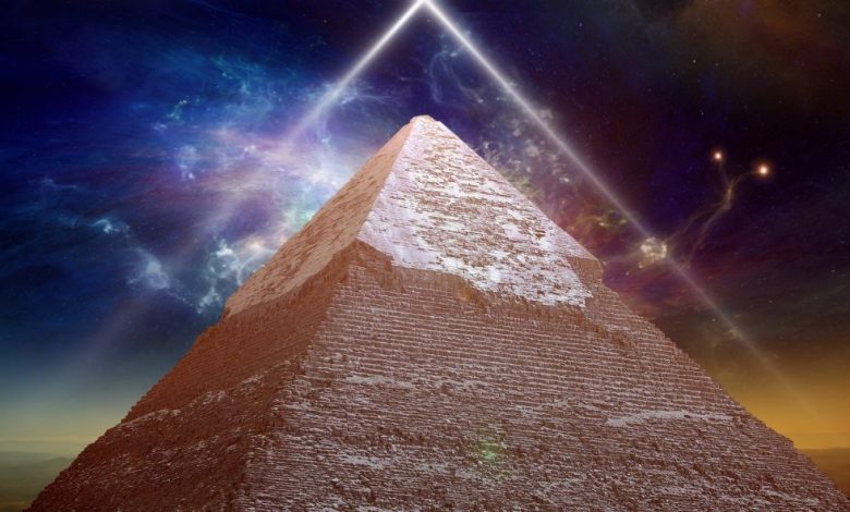 Pyramid and a cosmic background. Shutterstock.