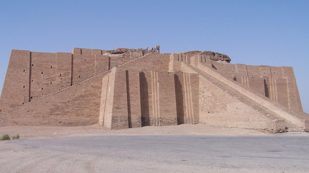 Partially reconstructed facade and the access staircase of the Ziggurat of Ur. Image Credit: Wikimedia Commons / CC BY-SA 3.0.