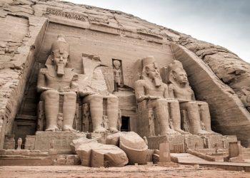 The exterior of the Great Temple at Abu Simbel. Shutterstock.