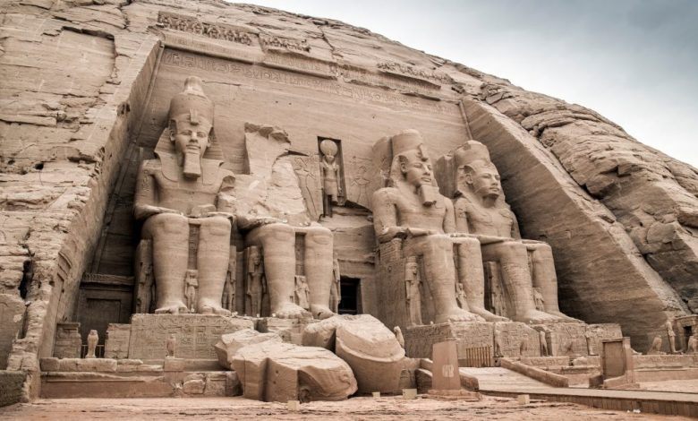 The exterior of the Great Temple at Abu Simbel. Shutterstock.