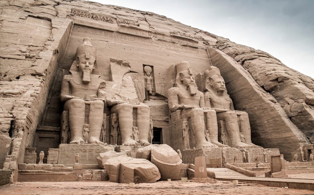The exterior of the Great Temple at Abu Simbel. Shutterstock.