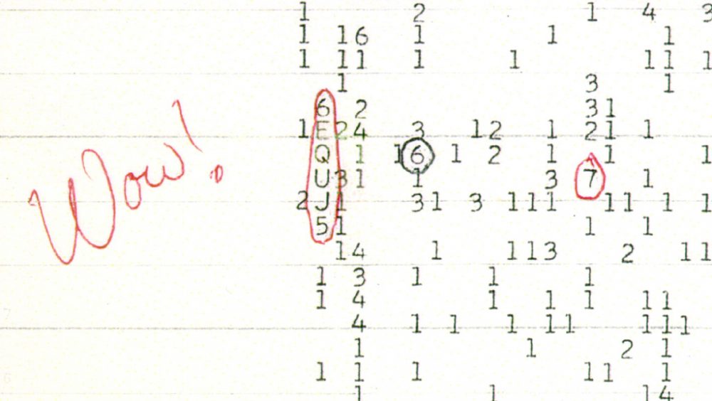 An image of the Wow! Signal. Image Credit: Public Domain.