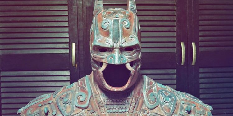 An artists rendering of what an ancient Mayan Bat god would look like representing the modern-day Batman. Image Credit: Christian Pacheco / Behance.