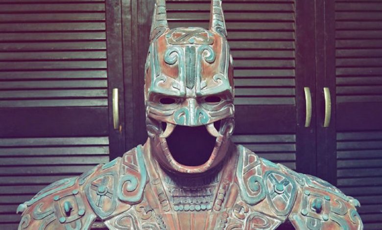 An artists rendering of what an ancient Mayan Bat god would look like representing the modern-day Batman. Image Credit: Christian Pacheco / Behance.