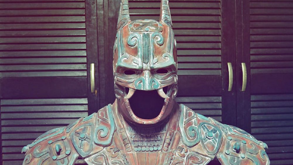 An artists rendering of what an ancient Mayan Bat god would look like representing the modern-day Batman. Image Credit: Christian Pacheco / Behance.