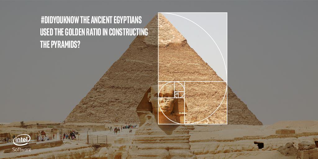 Khafre's Pyramid, the Sphinx, and the golden ratio. Image Credit: Intel / Twitter.