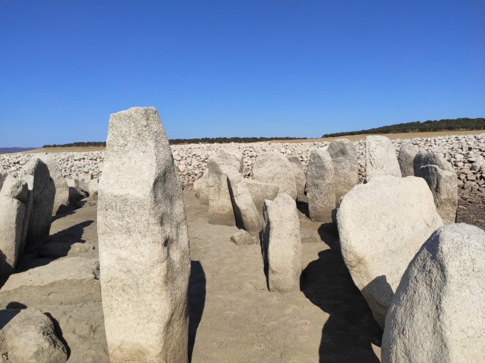 The sculpted Menhirs at the Spanish Stonehenge which dates back around 5,000 years. Image Credit: Wikimedia Commons.
