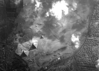 An image of the Pyramids at Giza taken by the ESA’s Proba-1 minisatellite. Image Credit: ESA.