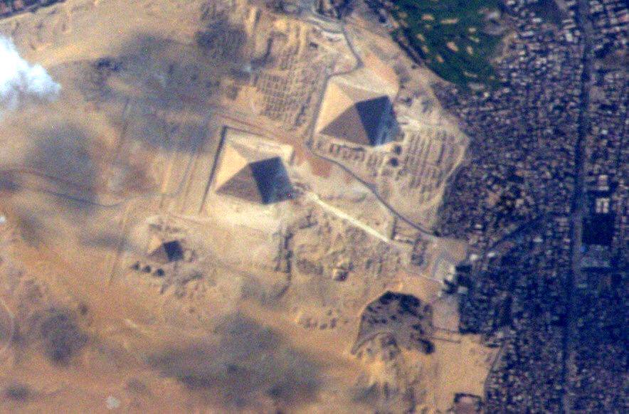 The Pyramids of Giza as seen from the International Space Station. Image Credit: Terry Virts / NASA.