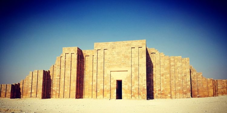 Djoser's wall pyramid complex enclosure. Shutterstock.