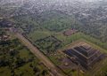 Aerial view of the two main pyramids at Teotihuacan. Shutterstock.
