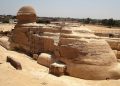 Rear view of the great Sphinx of Giza showing possible entrances. Shutterstock.