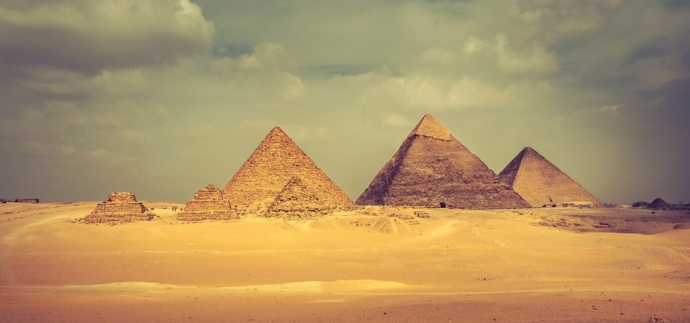A stunning view of the Pyramids at the Giza plateau. Shutterstock.