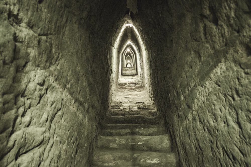 A tunnel inside the Great Pyramid of Cholula. Shutterstock.