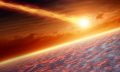 An artists rendering showing an asteroid entering Earth's atmosphere. Shutterstock.