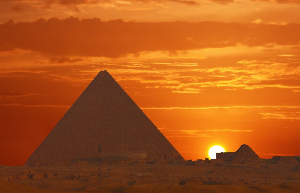 The Great Pyramid at sunset. Shutterstock.