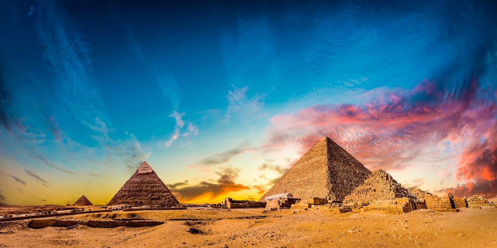 A view of the pyramids at Giza. Shutterstock.