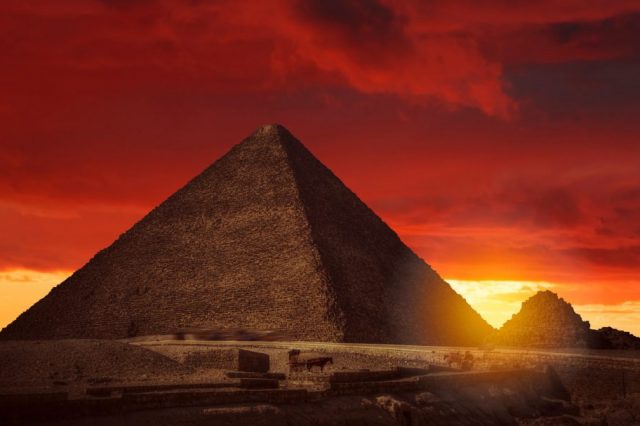 The Great Pyramid of Giza at Sunset. Shutterstock.