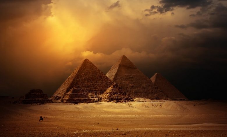 An image of the pyramids at the Giza plateau. Shutterstock.