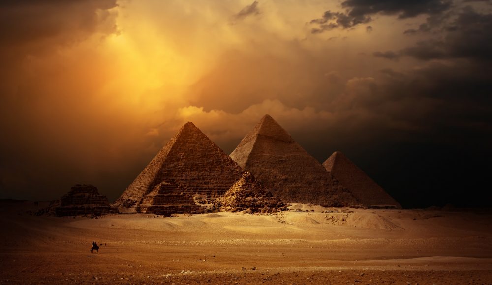 An image of the pyramids at the Giza plateau. Shutterstock.