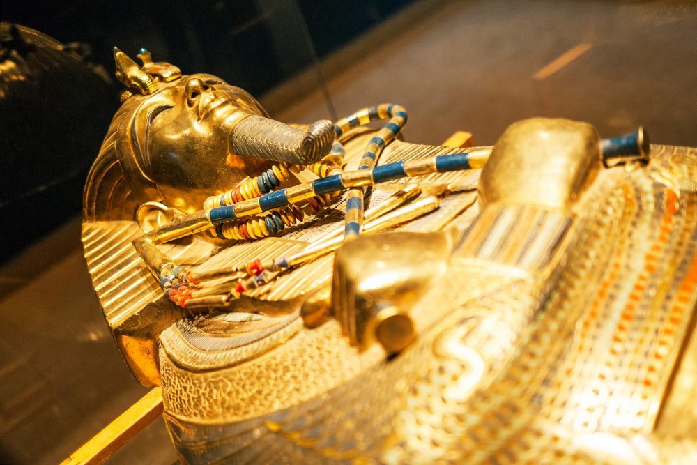 The Golden mask of an ancient Egyptian Pharaoh. Shutterstock