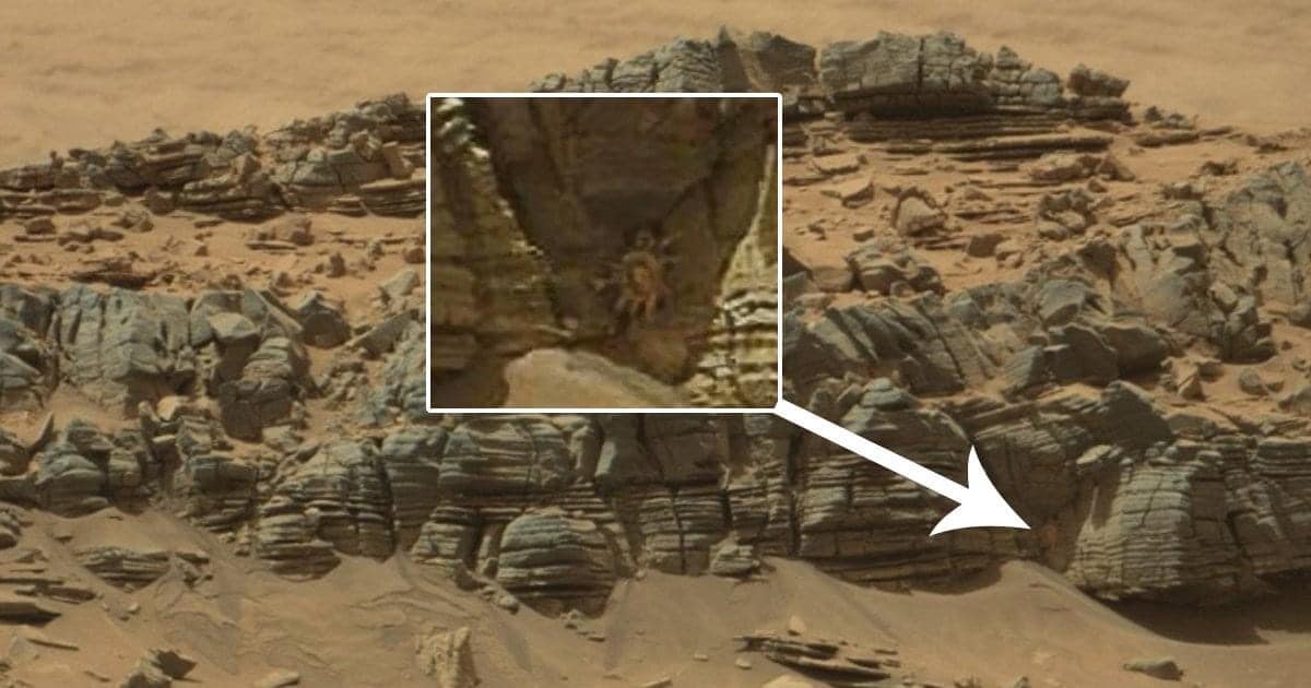 Is that an alien on Mars? One of the many images alien hunters say shows clear evidence of life on Mars. Image Credit: NASA.