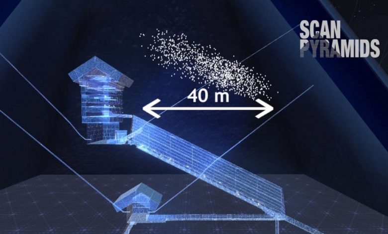 The location of the Big Void inside the Great Pyramid is seen in this illustration.