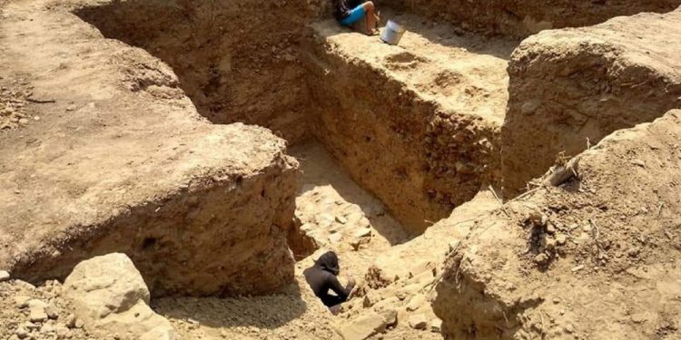 An image of the buried megalithic temple discovered in Peru. AFP.