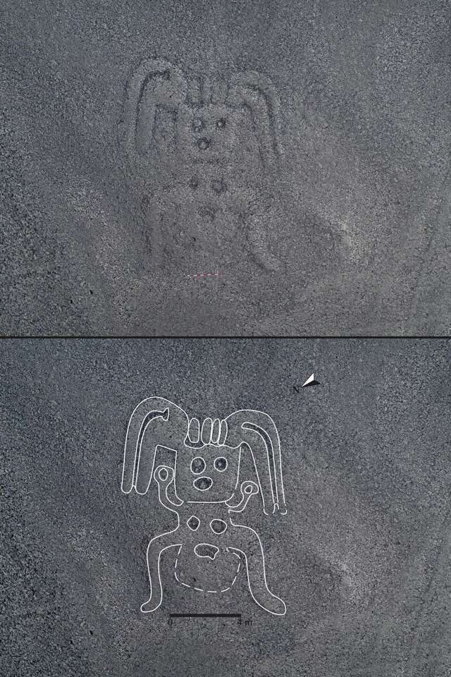 A new Nazca humanoid is seen in this image. Image Credit: Yamagata University.