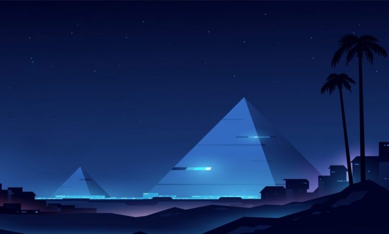 An artists illustration of futuristic pyramids. Shutterstock.
